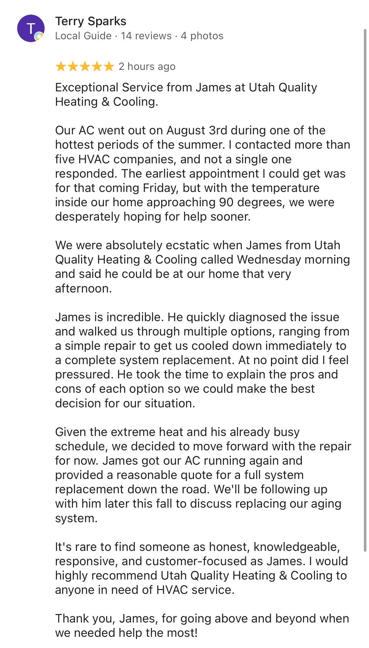 Project 5-Star AC Repair Review from a Cedar Hills Homeowner image