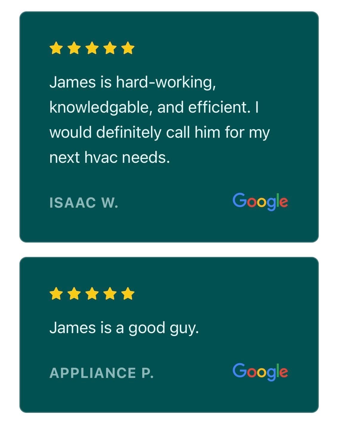 Celebrating 5-Star Reviews for James image